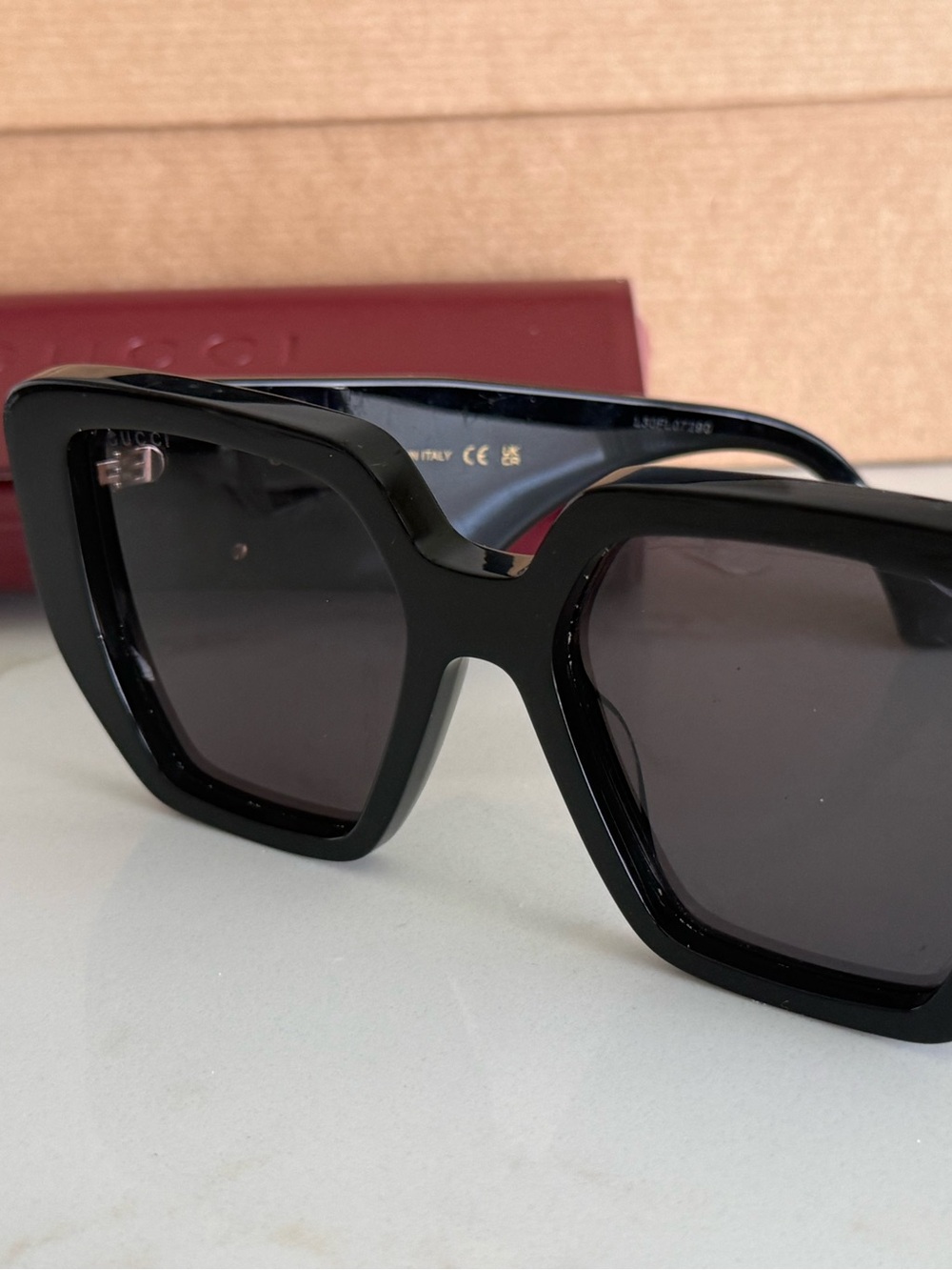 Gucci Black Square Oversized Sunglasses